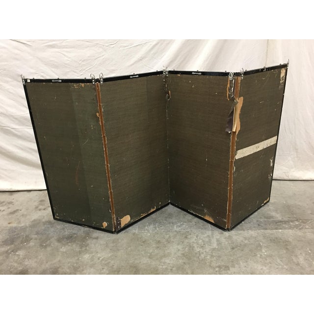 Gold Vintage Painted Folding Screen With Florals & Birds For Sale - Image 8 of 9