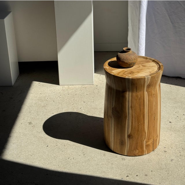Wood Side Table in Suar Wood For Sale - Image 7 of 18