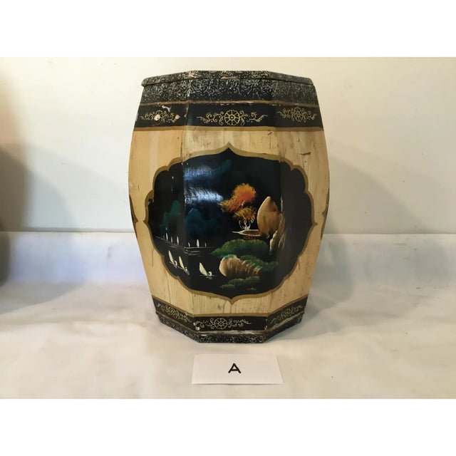 Wood Octagon Vintage Wood Ginger Boxes For Sale - Image 7 of 14