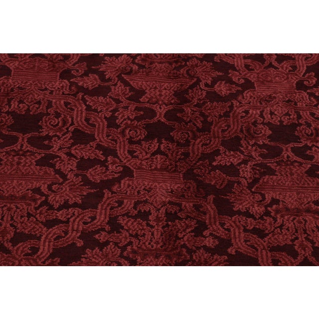 Rug & Kilim Rug & Kilim’s European-Inspired U-Shaped Rug Fragment in Rich Red For Sale - Image 4 of 6