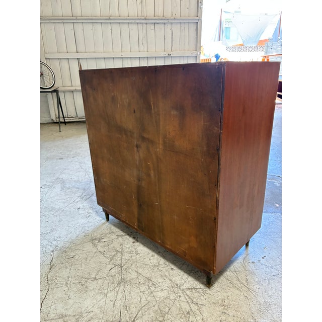 Wood Refinished Mid Century Modern Tall Dresser by American of Martinsville For Sale - Image 7 of 9