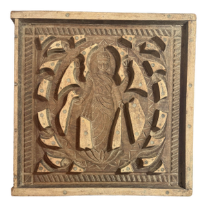 Lakshmi Indian Goddess Sculptural Wall Art Square