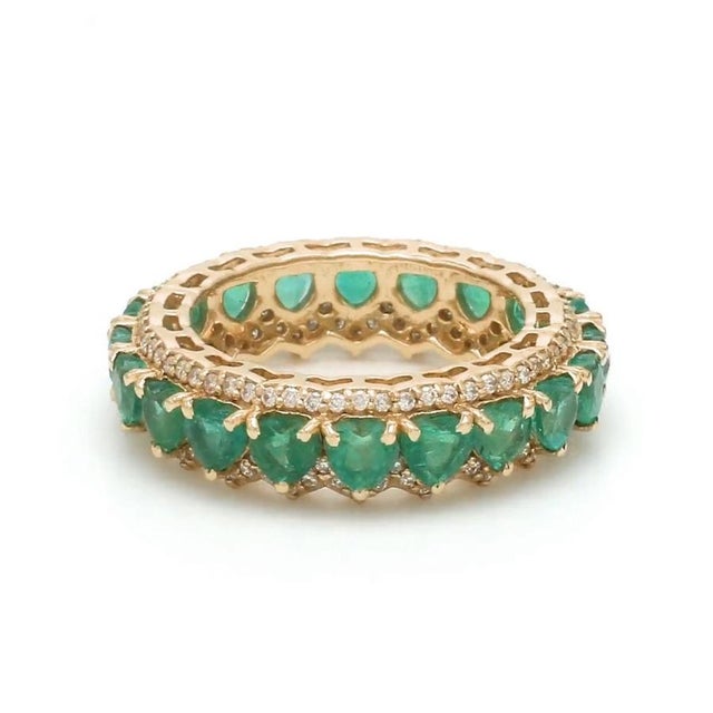 Emerald Natural 2.31 cts emerald diamond ring in 14k gold For Sale - Image 8 of 18