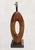 Vintage Extra Tall Organic Wood and Bone Mid Century Modern Open Oval Black Shade Table Lamps - a Pair For Sale - Image 13 of 15