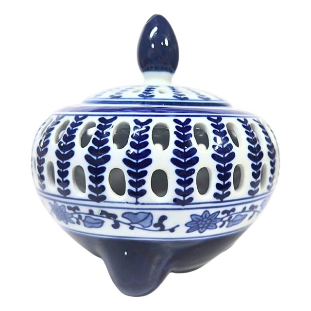 Vintage Blue Delft Candle Holder For Sale