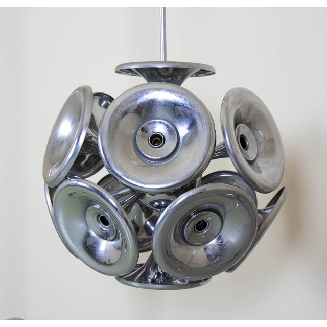 Sputnik Pendant in Chromed Metal, 1970s For Sale - Image 4 of 9