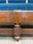 Antique Jacobean Revival Blue Velvet Upholstered Oak Hall Settee Daybed Bench For Sale - Image 4 of 18