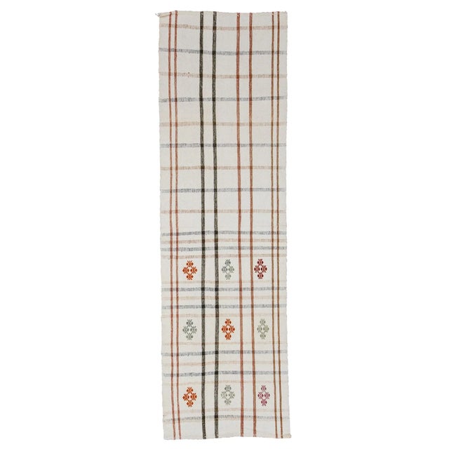 Textile Vintage Modern Turkish Kilim Runner- 2′4″ × 7′7″ For Sale - Image 7 of 7