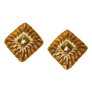 Vintage Earrings Clips by Jean Patou, 1980s, Set of 2 For Sale