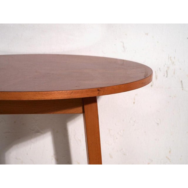 Wood Vintage Round Side Table in Teak Wood, Central Europe, 1960 For Sale - Image 7 of 10
