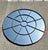 This vintage round wrought iron windowpane mirror is a striking example of industrial-era design, combining architectural...