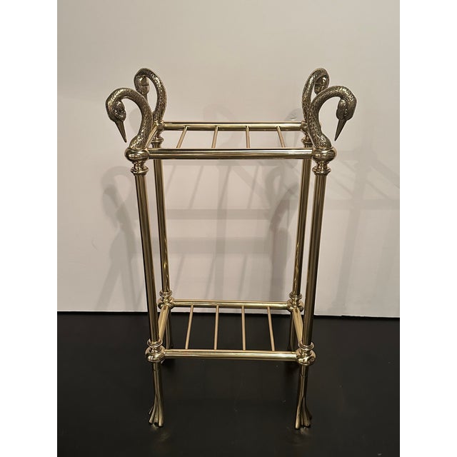 Cast Solid Brass Umbrella Stand With Duck Motif For Sale - Image 12 of 12