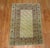 Vintage decorative Shirvan rug woven in the villages and mountains of the Caucasus with blue and red accents on a clear...