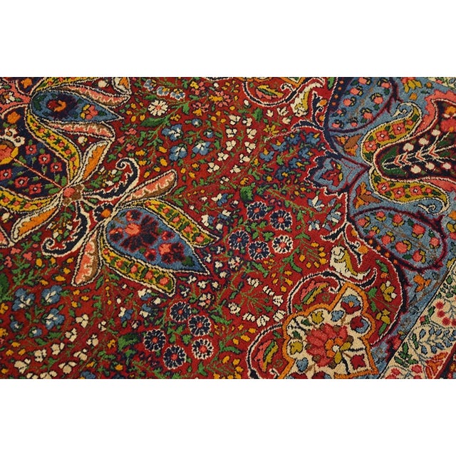 1920s Colorful Medallion Antique Persian Kerman Rug 4' 7" X 7' 2" Handknotted Wool Carpet For Sale - Image 4 of 5