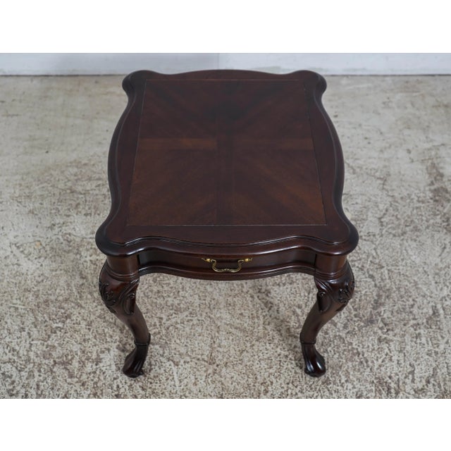 2000 - 2009 Pair Century Georgian Style 1 Drawer End Tables For Sale - Image 5 of 12