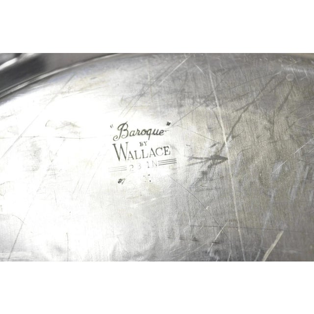 Vintage Baroque by Wallace Oval Silver Plated Victorian Serving Platter Tray For Sale - Image 9 of 11