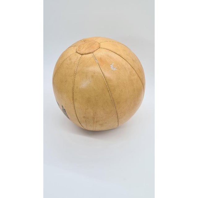 Beige Leather Medicine Ball from Jiller, 1950s For Sale - Image 8 of 12