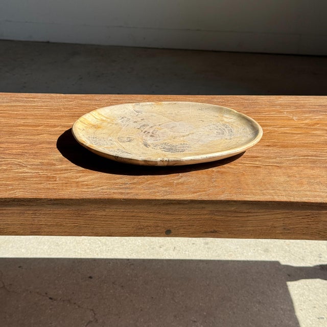Brutalist Oval Petrified Wood Trinket Tray with Grey Rings, 1980s For Sale - Image 3 of 9