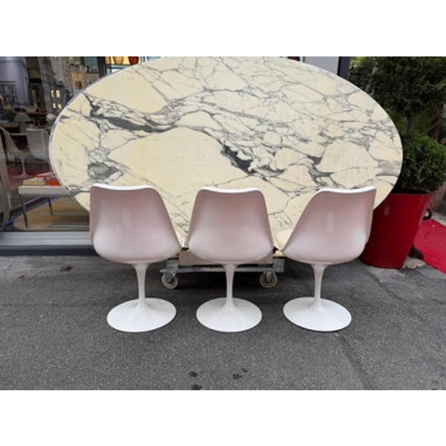 Beige Tulip Swivel Chairs by Eero Saarinen for Knoll International, 1980s, Set of 4 For Sale - Image 8 of 12