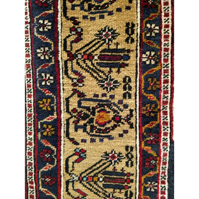 Vintage Turkish Oushak Area Rug, Hand-Knotted Geometric, Navy & Red, 6' x 9' For Sale - Image 13 of 17