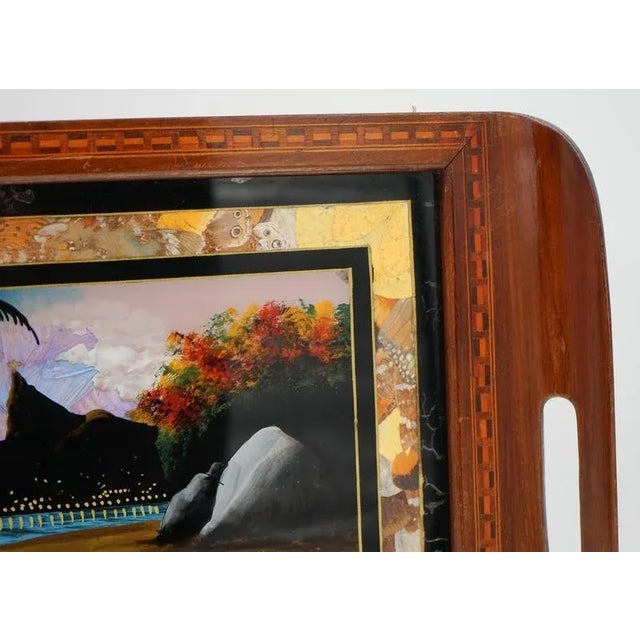 Large Vintage Morpho Butterfly Wings Serving Tray For Sale - Image 4 of 10