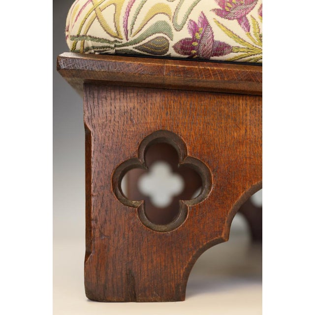 Victorian Gothic Revival Oak Ottomans in the style of Pugin, 1870s, Set of 2 For Sale - Image 14 of 16