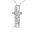 Contemporary 14K White Gold 1/2 Cttw Lab Grown Diamond 11 Stone Cross Pendant Necklace For Sale - Image 3 of 5