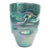 Mid 20th Century Iridescent Aqua Art Glass Vase With Asymmetrical Sculptural Form For Sale