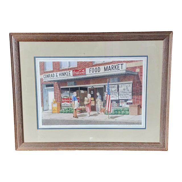 Dempsey Essick Down Home in Lexington Poster Series ~ Conrad & Hinkle Food Market, l.e. 1991 For Sale