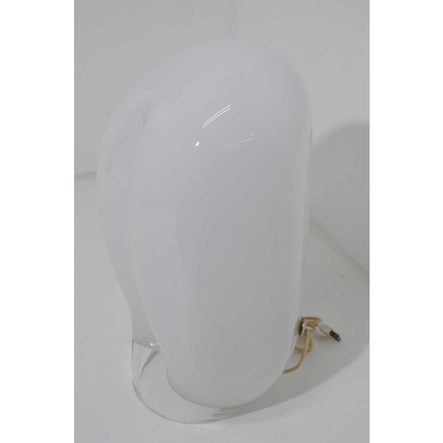 Mid-Century Modern 1970s Vistosi Large Balloon Form White Glass Table Lamp For Sale - Image 3 of 9