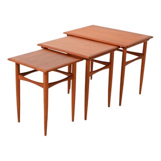 Scandinavian Teak Nesting Tables, 1960s, Set of 3 For Sale