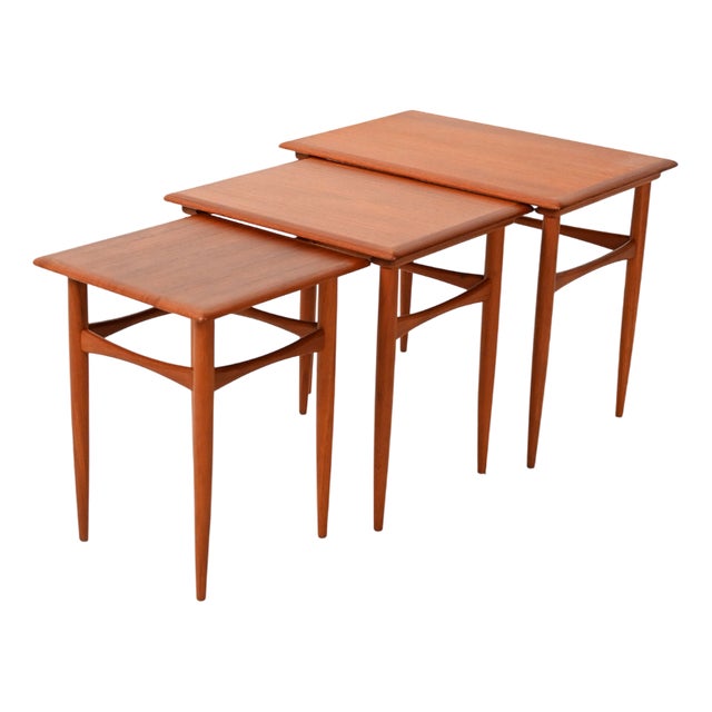 Scandinavian Teak Nesting Tables, 1960s, Set of 3 For Sale