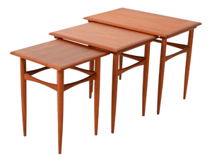 Scandinavian Teak Nesting Tables, 1960s, Set of 3