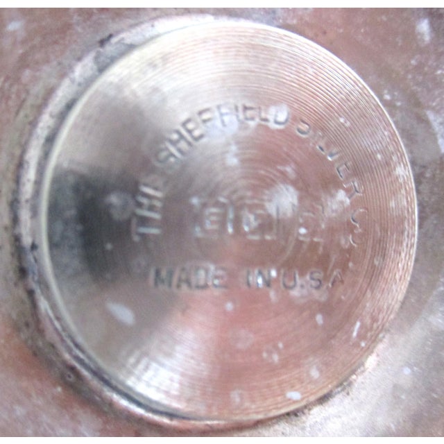 Metal Mid Century Silver Plated Candlestick by Sheffield in the Style of Parzinger For Sale - Image 7 of 9