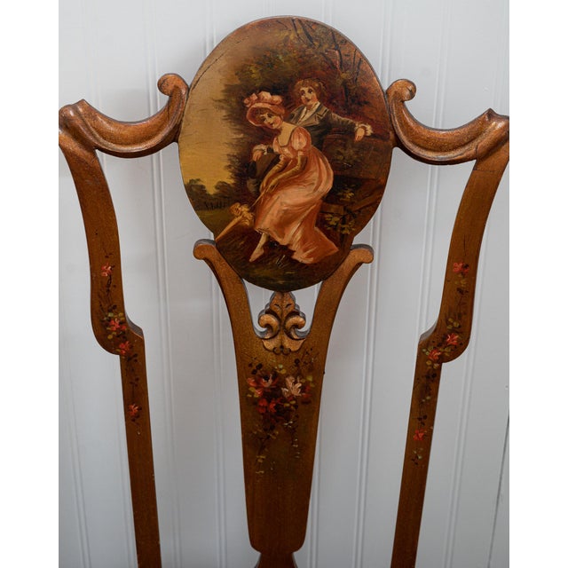 Victorian Antique Hand Painted Victorian Side Chair For Sale - Image 3 of 6