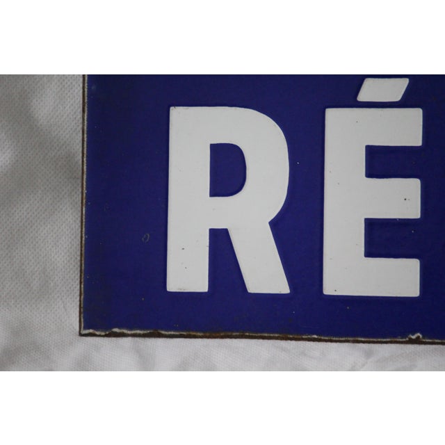 1950s Blue and White Enamel Metal Traffic Sign, 1950s For Sale - Image 5 of 17