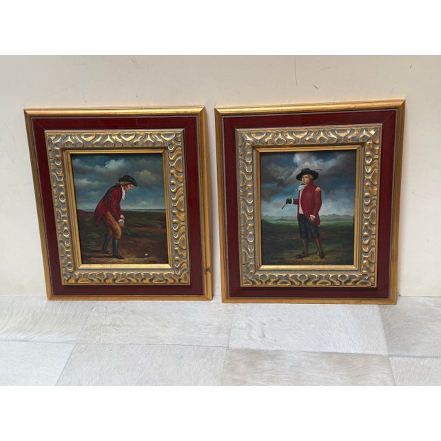 Victorian T. Kelly Golfer Oil on Canvas Portraits, Pair For Sale - Image 3 of 12