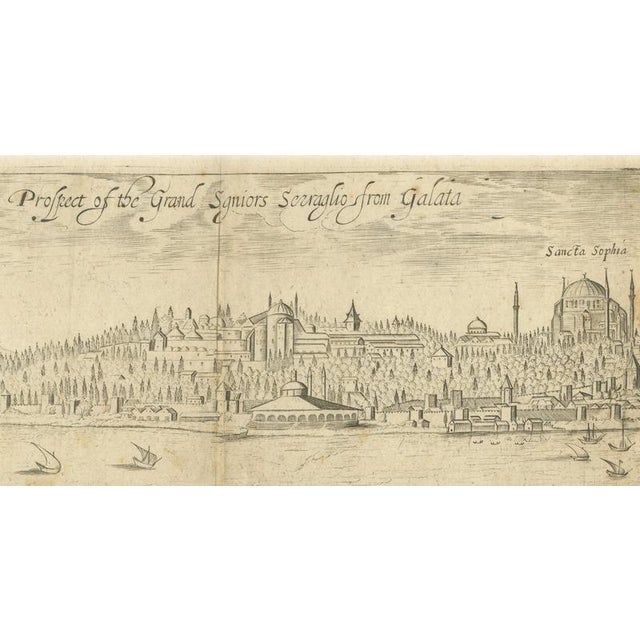 George Sandys, Prospect of the Grand Signior’s Seraglio from Galata Constantinople, 1673, Paper For Sale - Image 4 of 9