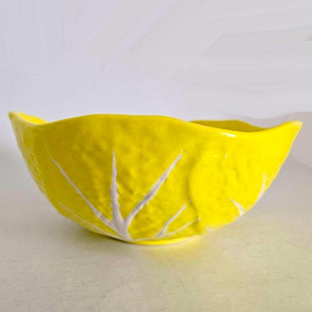 French Country 1960s Cabbage Yellow Ceramic Bowl by Secla/Image Inn For Sale - Image 3 of 11