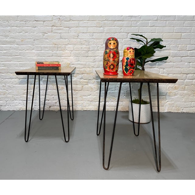 Mid Century Modern Hairpin Leg Side Tables / Nightstands / End Tables Chairish