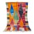Handmade Moroccan Boujaad Rug, Orange Blue Green Diamond Patchwork, 9'8" X 6'7" For Sale