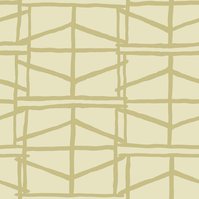 Contemporary Abacus Wallpaper by Susan Hable in Moss Green For Sale - Image 3 of 3