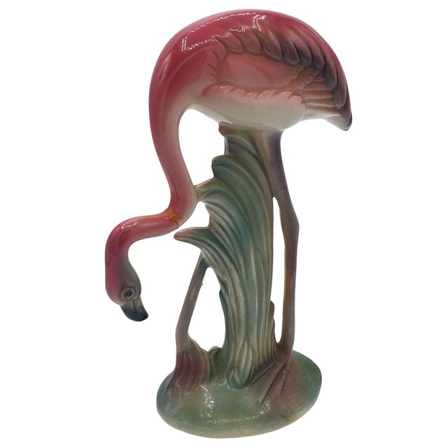 Mid-Century Modern 1950s Mid-Century Pink Drinking Flamingo Ceramic Tabletop Sculpture Set by Brad Keeler, 2 Pieces For Sale - Image 3 of 16
