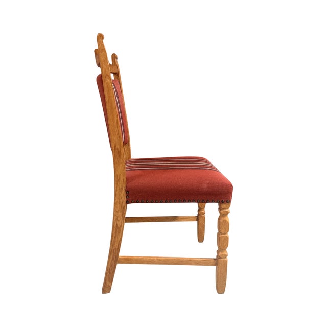 Wood Henning Kjærnulf Attributed Oak Dining Chairs 1960s For Sale - Image 7 of 7