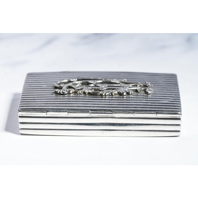 Wonderful Ribbed Antique Continental Silver Snuff Trinket Box For Sale - Image 10 of 13