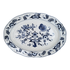 Large Vintage Mid-Century Blue & White Meissen Style Blue Danube Serving Platter