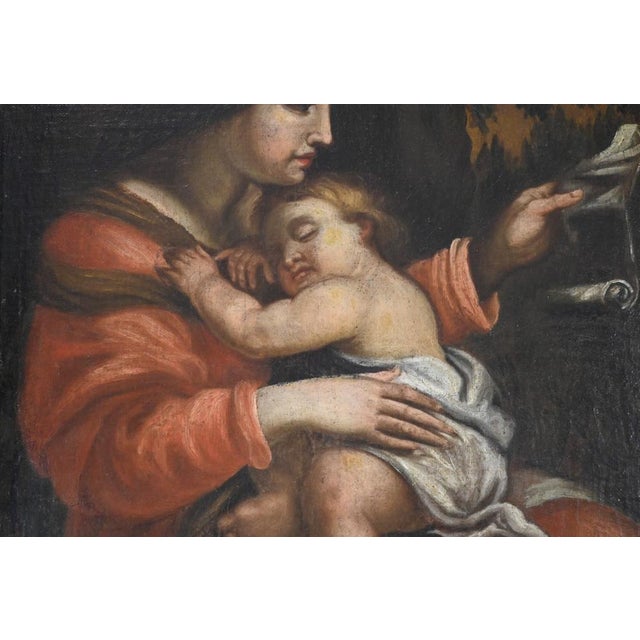 Virgin and Child, Late 19th Century, Oil on Canvas For Sale - Image 7 of 18