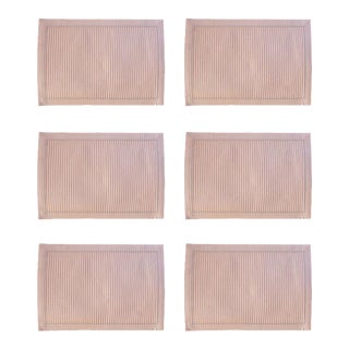 Hollywood Regency Ballet Pink Pleated Rectangular Placemats - Set of 6 For Sale