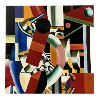 Vintage Boho Original Oil Painting on Board After Legere For Sale