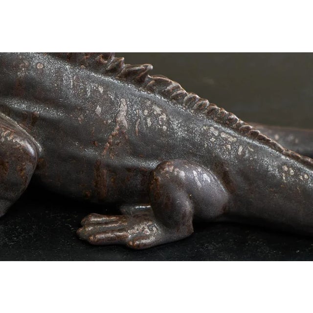 Vintage Glazed Studio Pottery Iguana, 1950s For Sale - Image 11 of 14